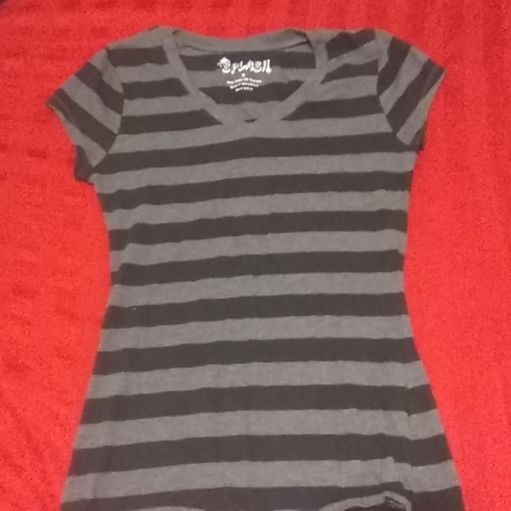 Black and Grey Striped Shirt